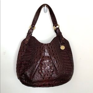 Brahmin Croc Embossed Leather Tote Bag